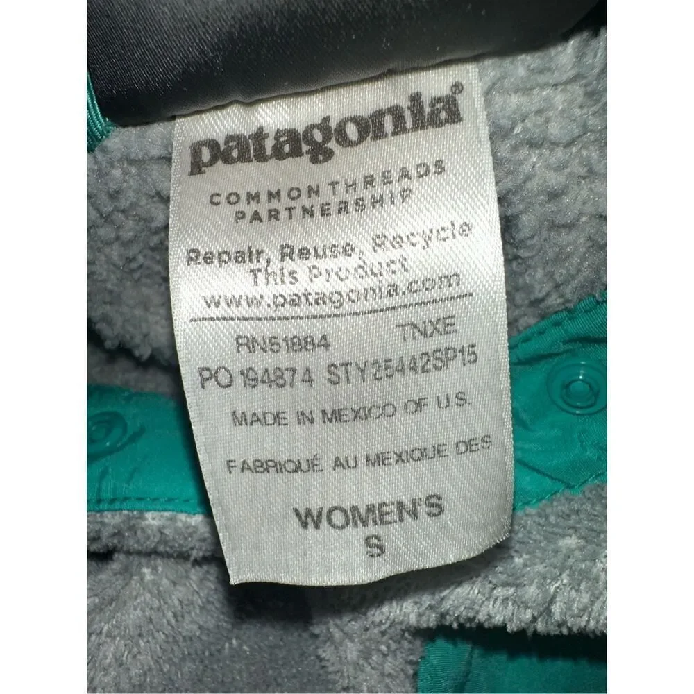 Patagonia Women's Re-Tool Snap-T Pullover Fleece Stand Collar Grey Size Small